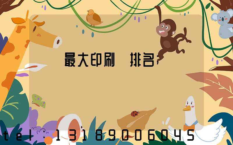 廣東最大印刷廠排名