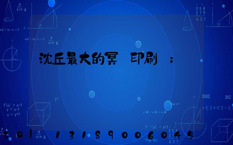 沈丘最大的冥幣印刷廠