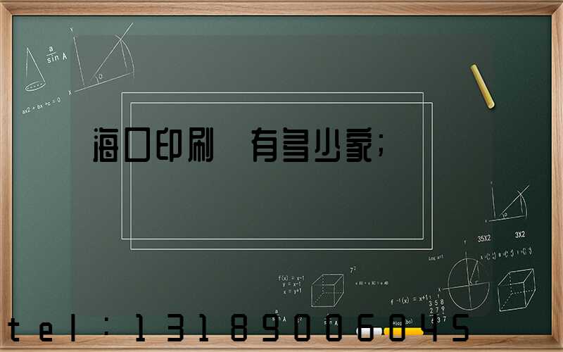 海口印刷廠有多少家