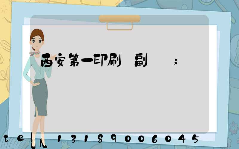 西安第一印刷廠副廠長